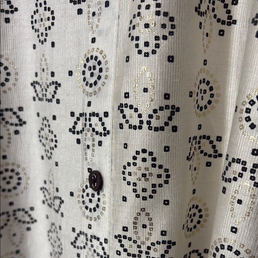TWARA Chic Patterned Ivory Long Sleeve Dress,whit one pocket,size M - Picture 7 of 7